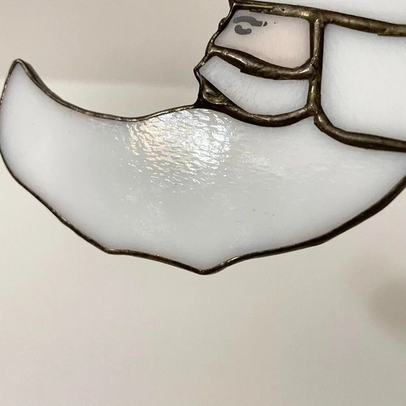 Stained Glass Crescent Moon Santa Claus Sun Catcher 4.25 Inch - Picture 6 of 16